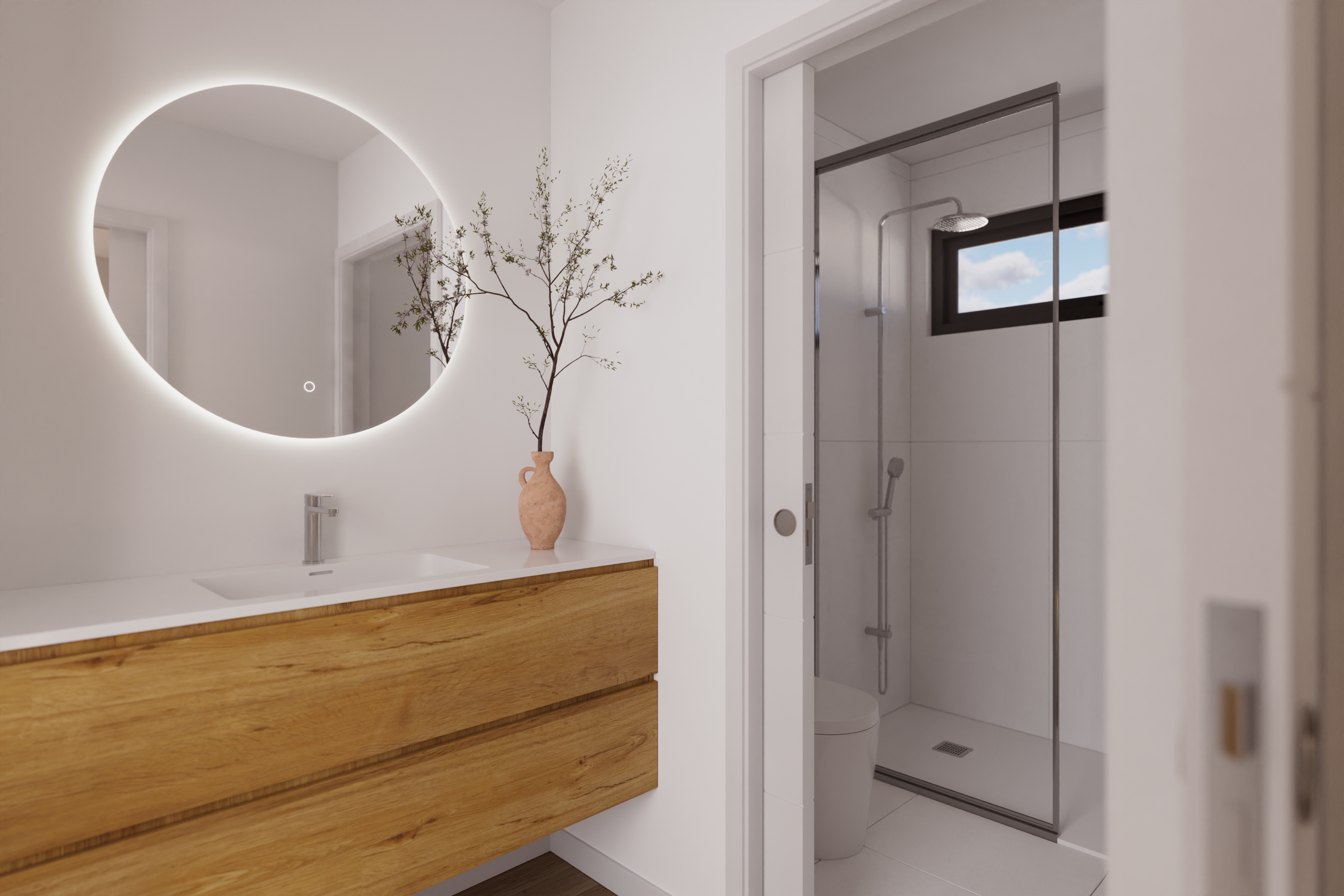 Render de baño del proyecto