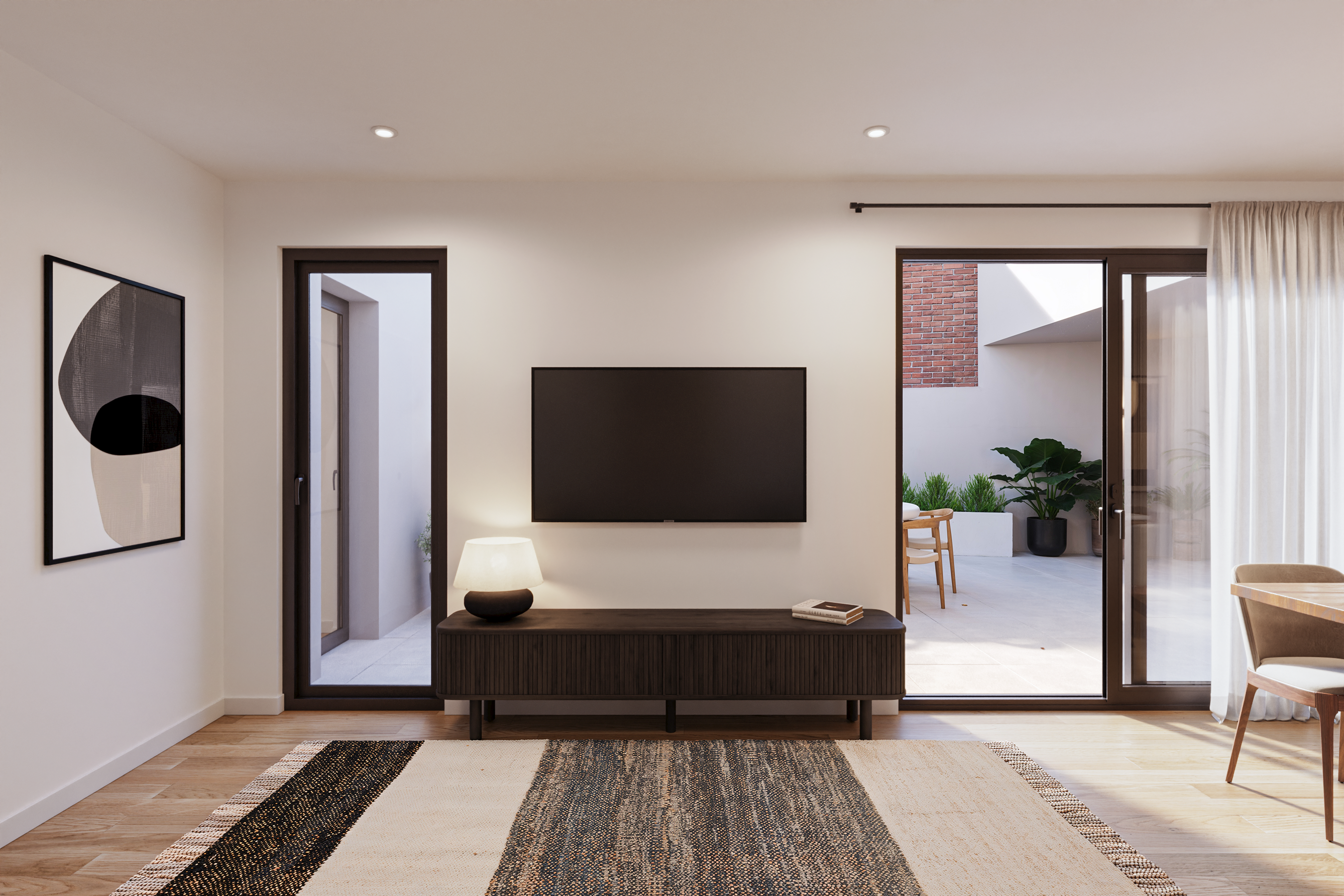 Render de cocina abierta